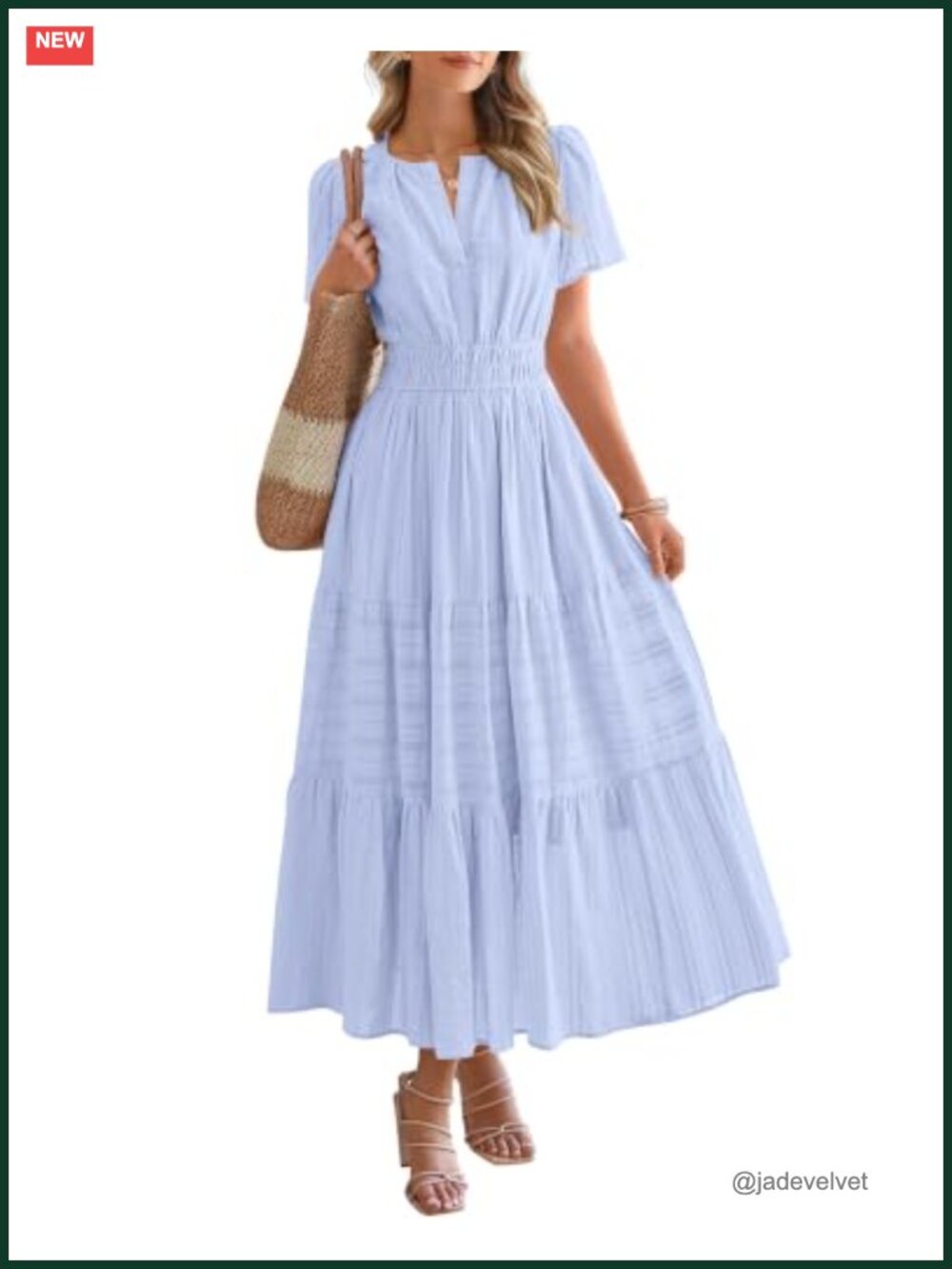 BTFBMWomens Summer Casual Maxi Dress Short Sleeve V Neck Tiered Ruffle